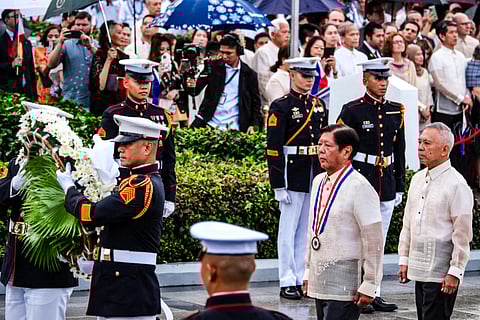 PRESIDENT Ferdinand Marcos Jr. leads the wreath-laying ceremony at the Rizal Monument in Manila on Monday, in observance of Rizal Day.