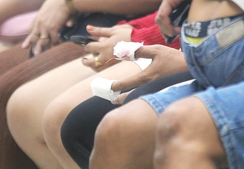 Injuries sustained by firecracker victims are treated at Jose R. Reyes Memorial Medical Center in Manila on Wednesday as the New Year’s celebrations take a tragic turn.