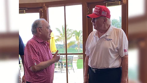 Philippine Ambassador to the United States Jose Manuel ‘Babe’ Romualdez shares a light moment with US President-elect Donald Trump at the Trump International Golf Club in West Palm Beach, Florida.