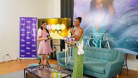 Miss Universe Asia Chelsea Manalo in her homecoming presscon sponsored by BingoPlus.