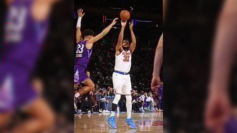 Karl-Anthony Towns drops 31 points to lead the New York Knicks to their ninth straight win following a 119-103 victory over the Utah Jazz in the NBA regular season.