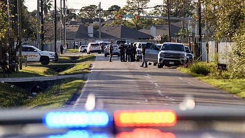 Law enforcement conduct an investigation in connection with the New Orleans terrorist attack near the intersection of Hugh Road and Crescent Peak Drive in Houston, Texas on January 1, 2025.