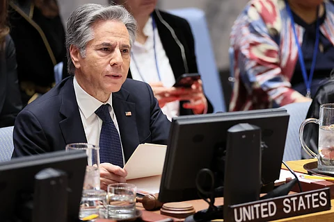 US Secretary of State Antony Blinken speaks during a UN Security Council Session on Artificial Intelligence at the UN headquarters in New York on December 19, 2024.
CHARLY TRIBALLEAU / AFP