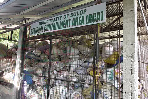 The Residual Containment Area of Sulop town in Davao del Sur stores discarded PET plastic bottles under the ‘Tapon to Ipon’ program for recycling.