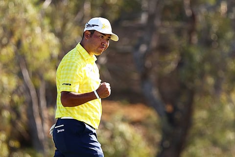 HIDEKI Matsuyama celebrates after firing a record-breaking 35-under par 257 to win the Sentry tournament in Kapalua, Hawaii.