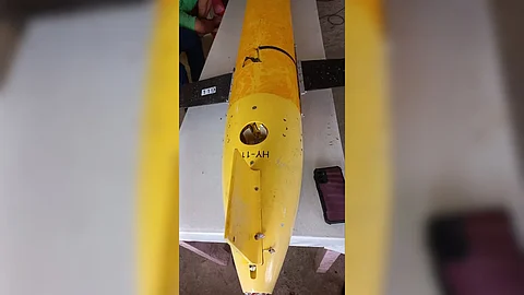 The submarine drone that was netted by fishermen off the coast of San Pascual, Masbate, Armed Forces of the Philippines