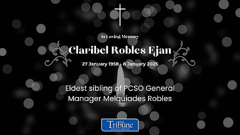 PCSO mourns the passing of Claribel Robles Ejan
