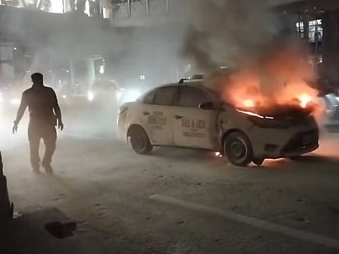LTO summons taxi owner, drive after EDSA fire