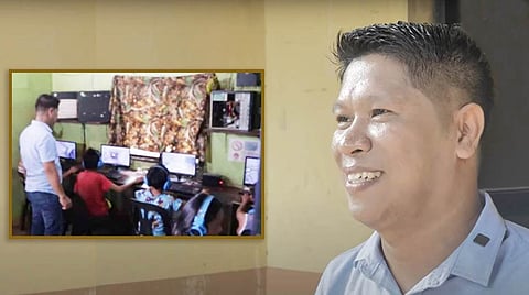 Roland Daleon Satin, a Master Teacher from Mayo Crossing Elementary School in Lucena City, working at his computer shop established through a GSIS MPL Flex loan to support the local community and students in blended learning.