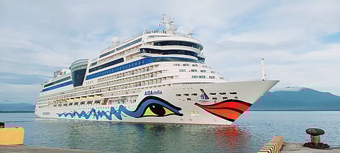 AIDAstella during its arrival at the port of Puerto Princesa City on Sunday morning.