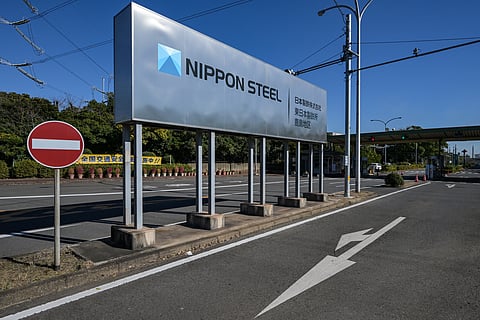 Entrance sign for Japanese company Nippon Steel’s East Nippon Works Kashima Area facility is pictured in Kashima, Ibaraki prefecture, north of Tokyo. Secretary of State Antony Blinken insisted during a visit to Tokyo on 7 January 2025 that ties with Japan were stronger than ever, days after President Joe Biden blocked Nippon Steel’s takeover of US Steel.