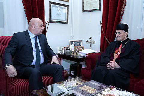 Lebanon’s new President Joseph Aoun meets with the Maronite Catholic Patriarchate of Antioch Beshara al-Rai at the latter’s headquarters in Bkerke, north of Beirut.