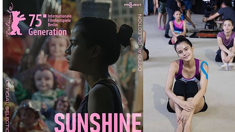 Actress Maris Racal and movie poster "Sunshine"