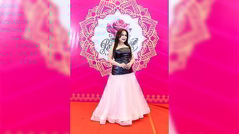 Rose Tolentino Santiago wearing a Lloyd Arceo gown