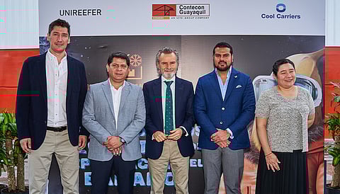 Javier Lancha (third from left), CEO of Contecon Guayaquil, spearheaded the inauguration of the groundbreaking cold storage facility