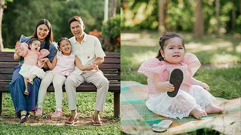 Vic Sotto and Pauleen Luna with daughter Tali and Mochi