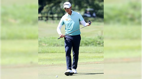 Saom Kaewkanjana displays a brilliant all-around performance, carding a 5-under-par 65 to post a one-shot lead in the Smart Infinity Philippine Open yesterday at the Manila Southwoods Golf and Country Club in Carmona, Cavite.