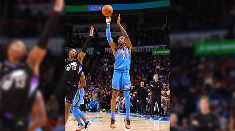 Shai Gilgeous-Alexander torches the nets as the Oklahoma City Thunder rumble past the Utah Jazz, 123-114, in their NBA regular season game on Thursday.