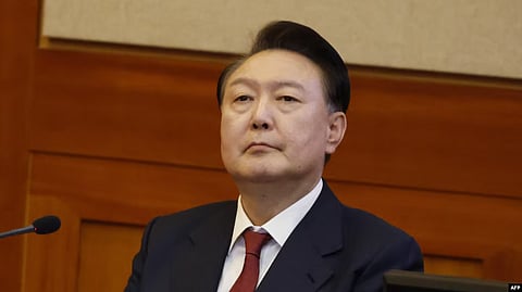 South Korea's impeached President Yoon Suk Yeol attends the fourth hearing of his impeachment trial over his short-lived imposition of martial law at the Constitutional Court in Seoul on Jan. 23, 2025.