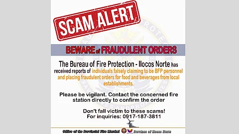 BFP Ilocos Norte warns public of fraudulent food orders by scammers
