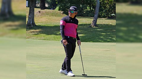 Tomoyo Ikemura grabs the lead after posting three under-par 67 in the third round of the Smart Infinity Philippine Open on Saturday at the Southwoods Golf and Country Club in Carmona, Cavite.