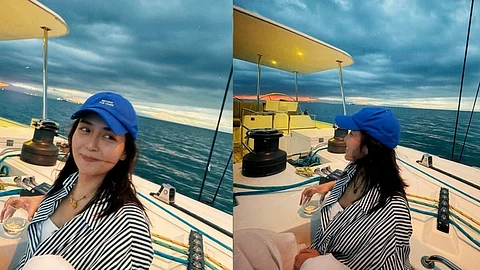 Kathryn Bernardo enjoying sunset in yacht with friends