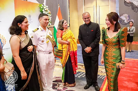 Tourism Secretary Christina Garcia Frasco attends the Indian Republic Day reception in Taguig City, beside her is Indian Ambassador to the Philippines Shri Harsh Kumar Jain.