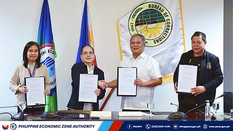 The agreement to develop Iwahig into a Palawan Mega Economic Zone were sealed among (from left) Peza acting deputy director general for policy and planning Anidelle Joy Alguso, director general Tereso Panga, BuCor director general Gen. Gregorio Pio Catapang Jr. and CCSupt. Melencio Faustino.
