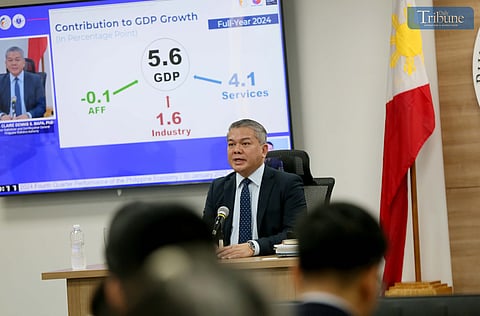 (FILE PHOTO) (January 30 2025) During the Press Conference on the 2024 Fourth Quarter Performance of the Philippine Economy, NEDA Undersecretary for Policy and Planning Group Rosemarie G. Edillon and Philippine Statistics Authority (PSA) Undersecretary Dennis S. Mapa reported that while the Philippine economy continued to expand in the last three months of 2024, it fell short of the government's target for full-year growth.. Analy Labor