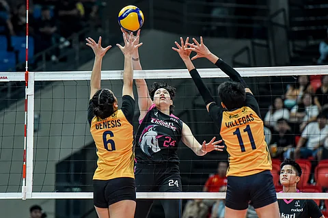 Eli Soyud rises to the occasion as Akari scored a 25-9, 25-17, 26-24 victory over Capital1 on Saturday in the PVL All-Filipino Conference at the Phislports Arena in Pasig.