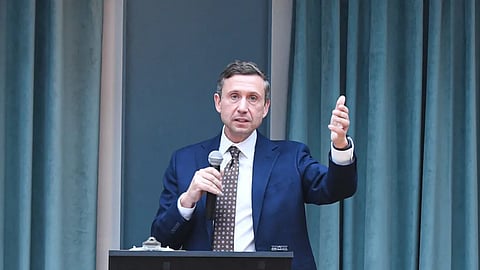 Ken Martin, the then DNC chair candidate, speaks at the "Win With Workers" Rally and Press Conference at the DNC Midwestern Candidate Forum on 16 January 2025 in Detroit, Michigan.