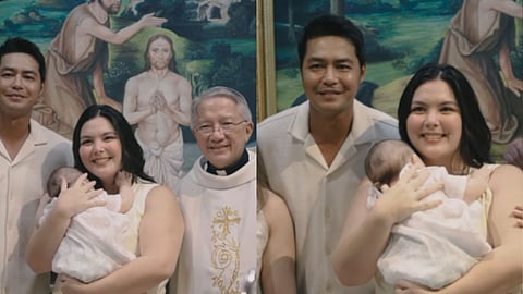 Celebrity couple Ria Atayde and Zanjoe Marudo baptize son Sabino with family and friends