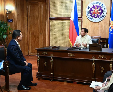 President Ferdinand "Bongbong" Marcos Jr. meets with outgoing Thailand Ambassador to the Philippines Tull Traisorat in Malacañan Palace on Wednesday, 05 February.
Marcos thanks Traisorat for enhancing bilateral ties between the Philippines and Thailand.