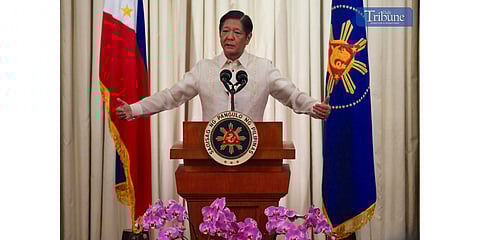 President Ferdinand R. Marcos Jr. holds a press conference at Malacañan Palace on 05 February 2025.