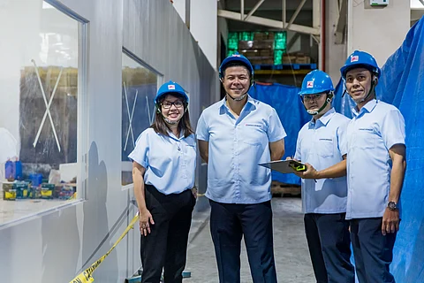 The Lamoiyan Team (from left): Bing Tecson-Cavestany, COO; Joel C. Pedro, president and CEO; Michael C. Bayungan, SAVP Plant Operations; and Archie G. Romero, head of manufacturing.