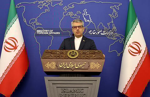 Iran's foreign ministry spokesman Esmaeil Baghaei holds a weekly press conference in Tehran on October 28, 2024.