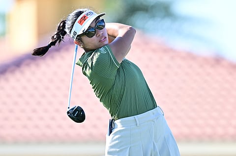 Bianca Pagdanganan plays a shot from the 14th tee during the first round of the of the Founders Cup presented by US Virgin Islands in Florida on Thursday.