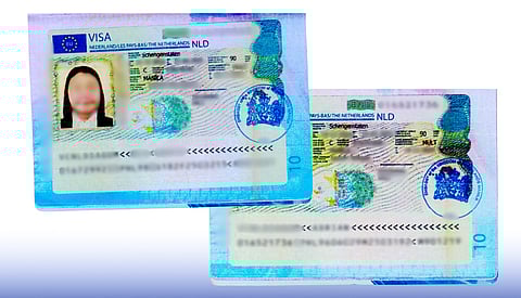 A married couple tried to depart the country using fake Netherlands visa.