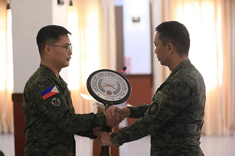 Col. Victorino Seño formally takes the helm of the Office of the Chief Infantry during the reactivation ceremony at the Headquarters Philippine Army, Fort Bonifacio, Taguig City on 6 February 2025.