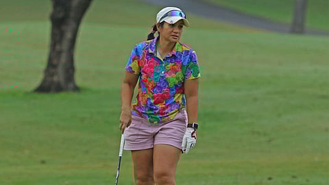 Erika Caitlin Dy makes her move during the final day of the 37th Mango Tee at the Alabang Country Club.
