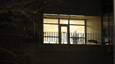 Police pictured inside an elementary school building in Daejeon, 160 kilometers south of Seoul, on 10 February 2025. A teacher stabbed an eight-year-old student to death at an elementary school in South Korea on 10 February 2025, local media reported, citing authorities.