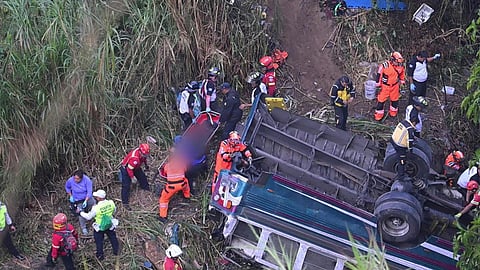 At least 55 dead after Guatemala bus plunges into ravine
