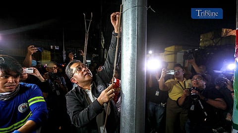 Comelec Chairperson George Garcia inspects various areas in Manila to check campaign materials being posted in public and take it down for "Operation Baklas" on 11 February 2025. | Aram Lascano