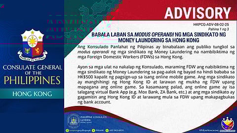 Beware of money scams, Hong Kong OFWs warned