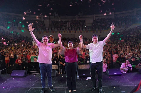 Former Vice President Leni Robredo formally endorses the candidacy of senatorial aspirants Francis “Kiko” Pangilinan and Bam Aquino.