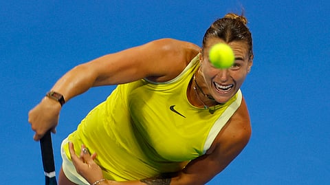 ARYNA Sabalenka struggles en route to a 3-6, 6-3, 7-6 (7/5) loss to Ekaterina Alexandrova in the second round of the Qatar Open.