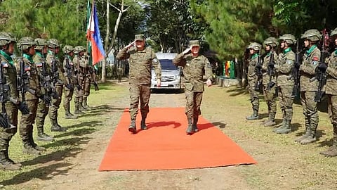 4th Infantry Division Commander Brig. Gen. Michele Anayron Jr. visits troops in Bukidnon.