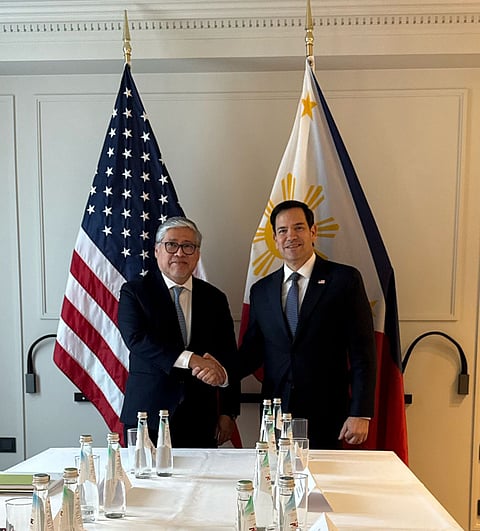Foreign Affairs Secretary Enrique Manalo meets United States Secretary Marco Rubio for the first time during the Munich Security Conference in Germany on Saturday.