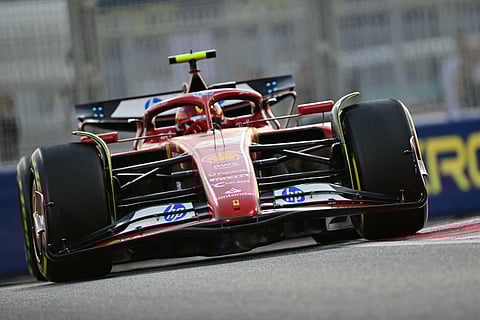 Former Ferrari’s Spanish driver Carlos Sainz Jr. drives during the Abu Dhabi Formula One Grand Prix at the Yas Marina Circuit in Abu Dhabi on 8 December 2024.