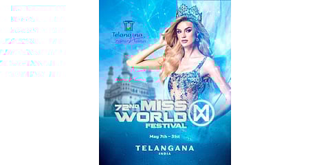 Poster for the Miss World 2025 in Telangana, India